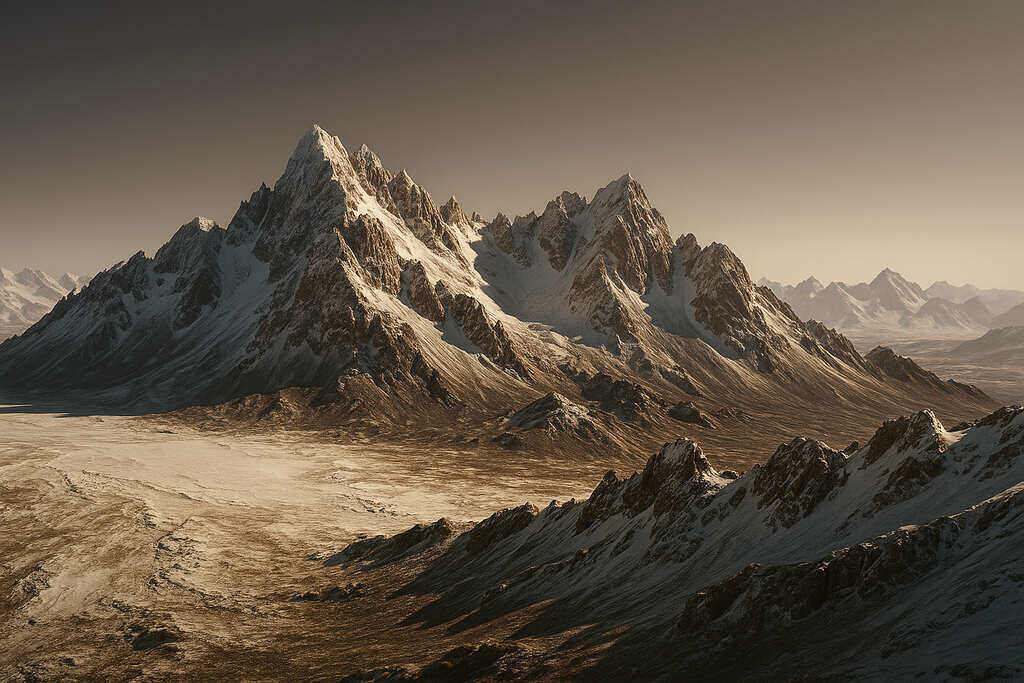 Mountains Made of Water Ice